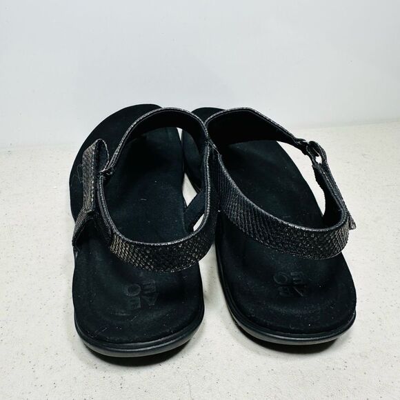 Abeo Beth Black Ankle Strap Thong Sandals Women's 12 N - Picture 5 of 8